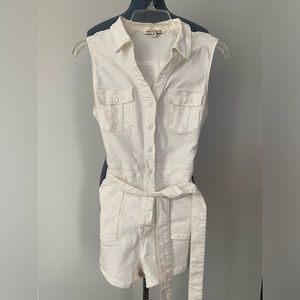 White Denim Romper